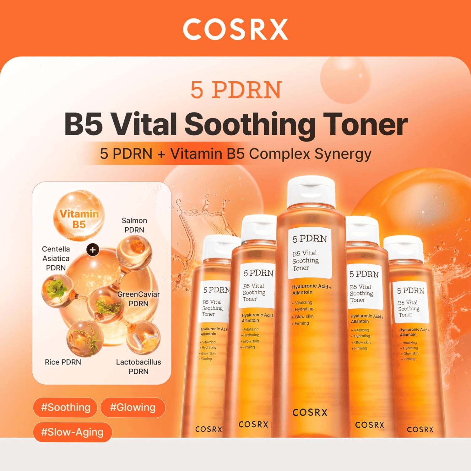 COSRX 5 PDRN B5 Vital Soothing Toner 280ml - cosmadic