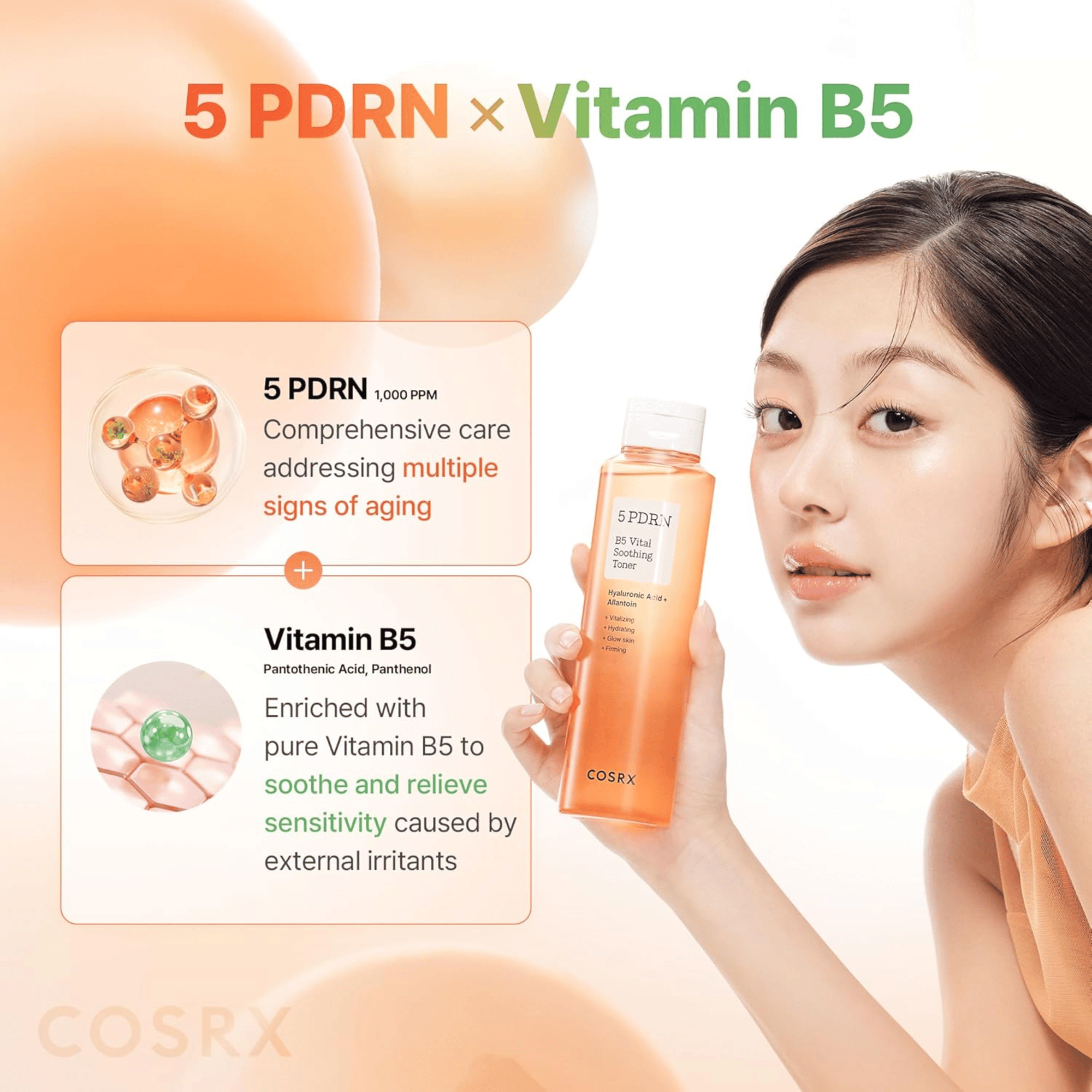 COSRX 5 PDRN B5 Vital Soothing Toner 280ml - cosmadic