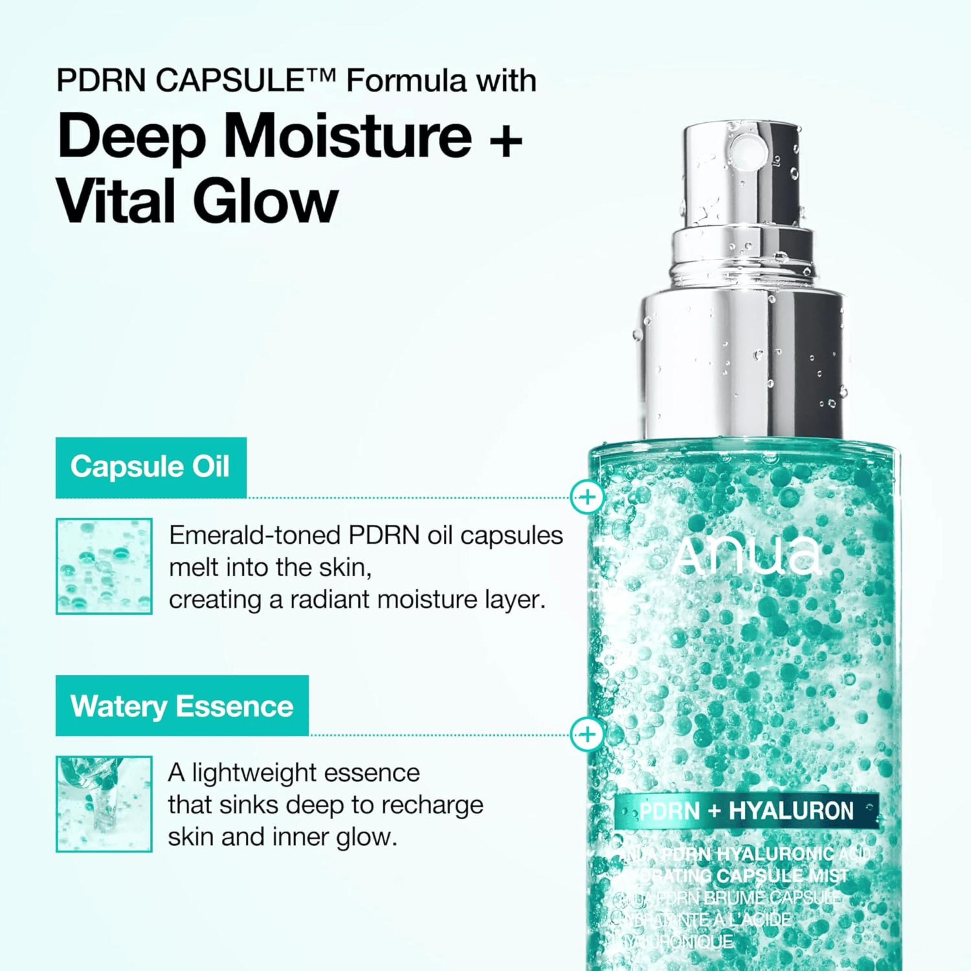 Anua PDRN Hyaluronic Acid Hydrating Capsule Mist 100ml - cosmadic