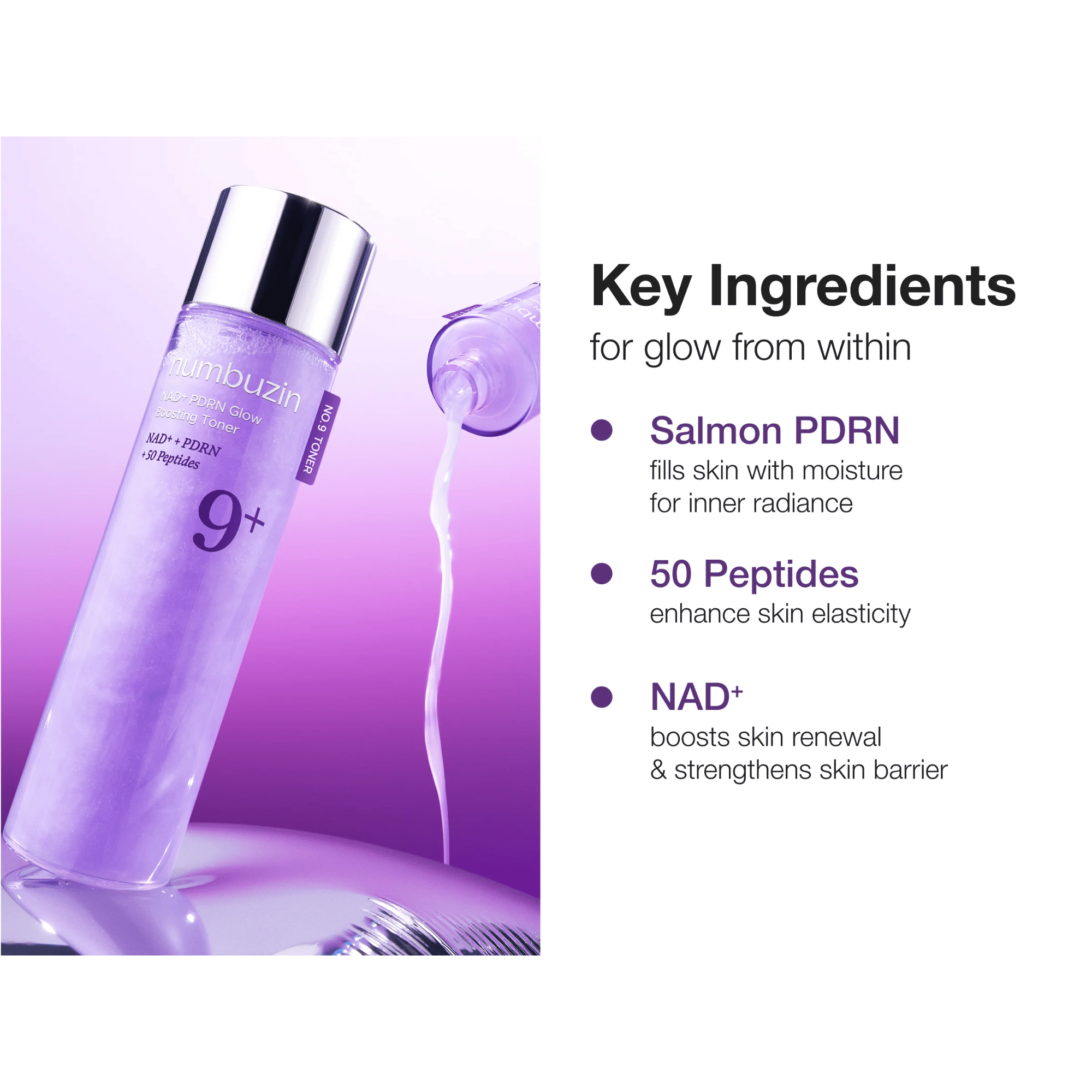 Numbuzin  No.9 NAD+ PDRN Glow Boosting Toner 150ml - cosmadic