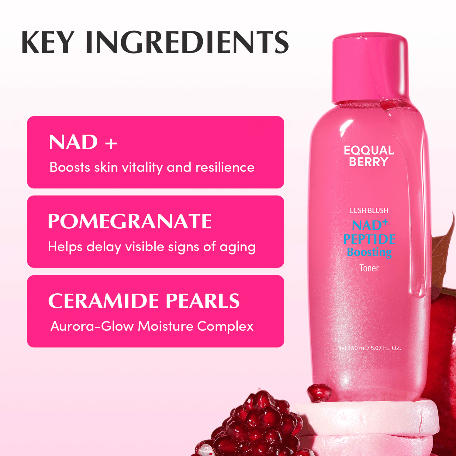 EQQUALBERRY NAD+ Peptide Boosting Toner 150ml - cosmadic