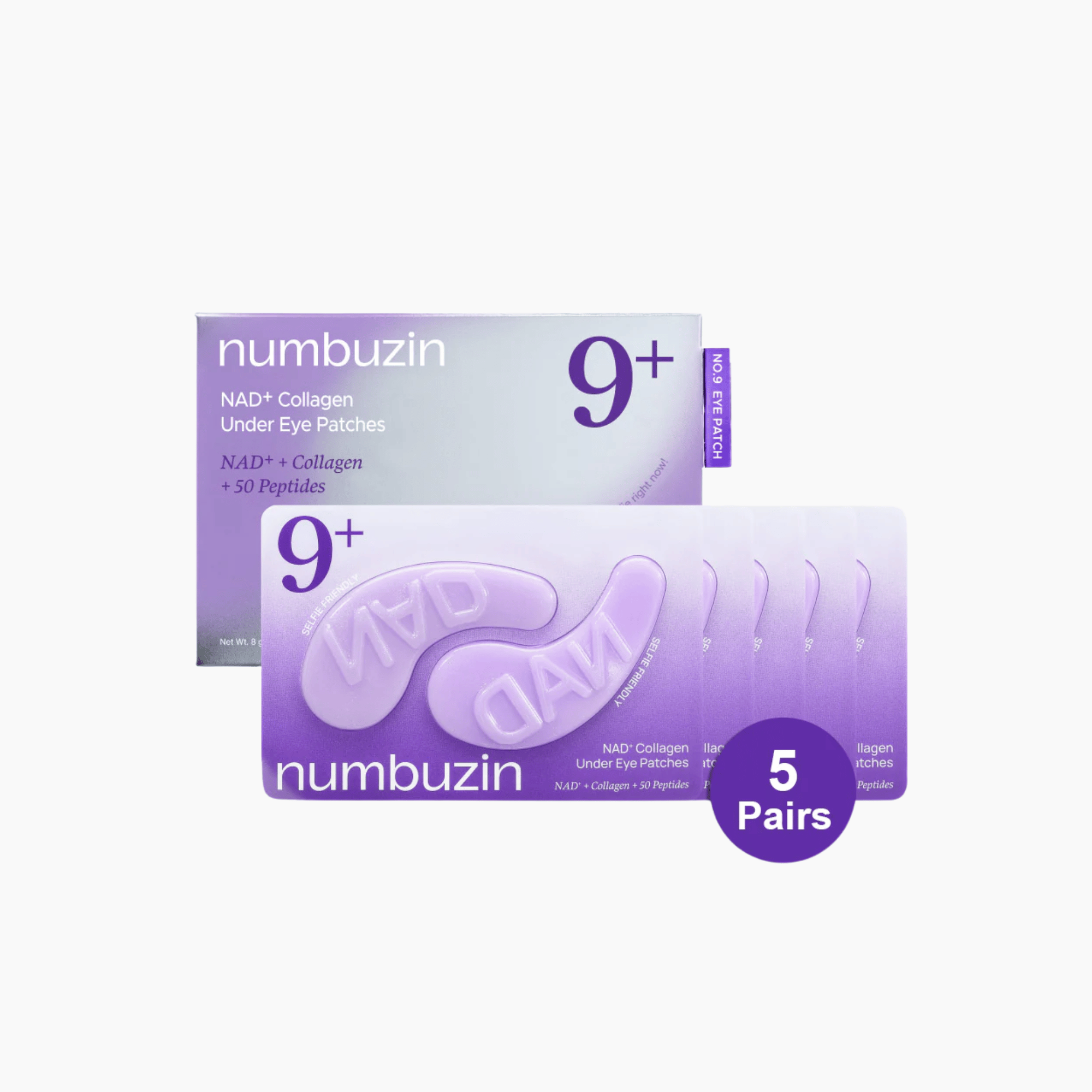 Numbuzin  No.9 NAD+ Collagen Under Eye Patches (5 Pairs) - cosmadic