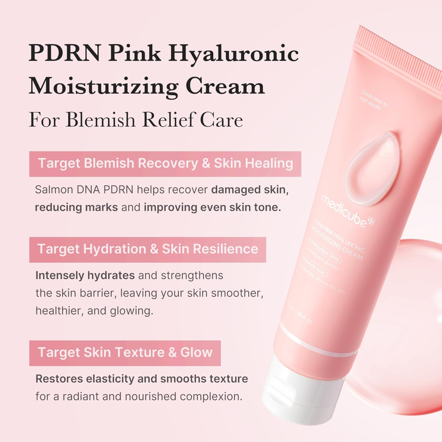 Medicube PDRN Pink Hyaluronic Moisturizing Cream 50ml - cosmadic