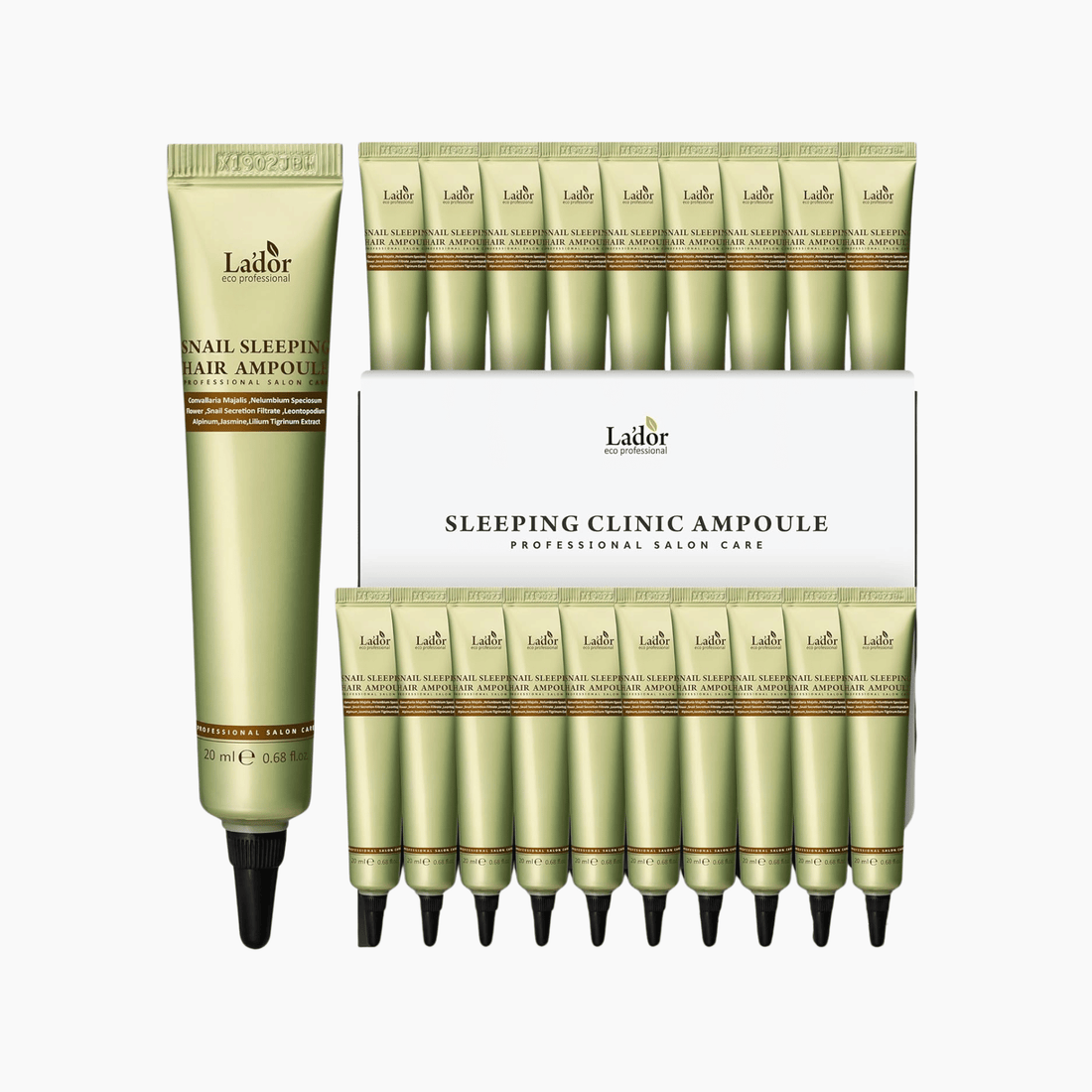 LADOR Snail Sleeping Hair Ampoule 20x20ml - cosmadic