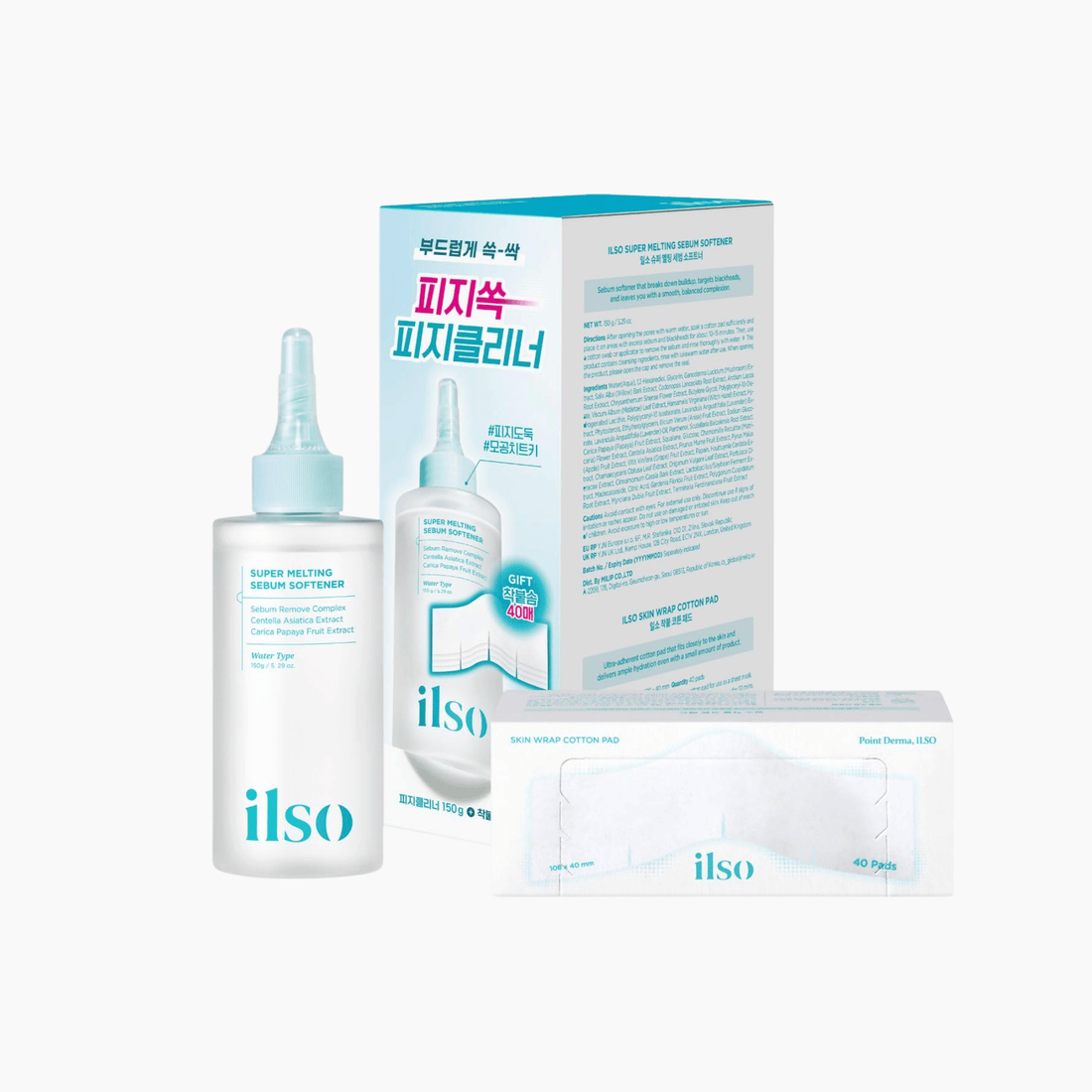 ilso Super Melting Sebum Softener 150ml + Cotton Pad 40 pcs