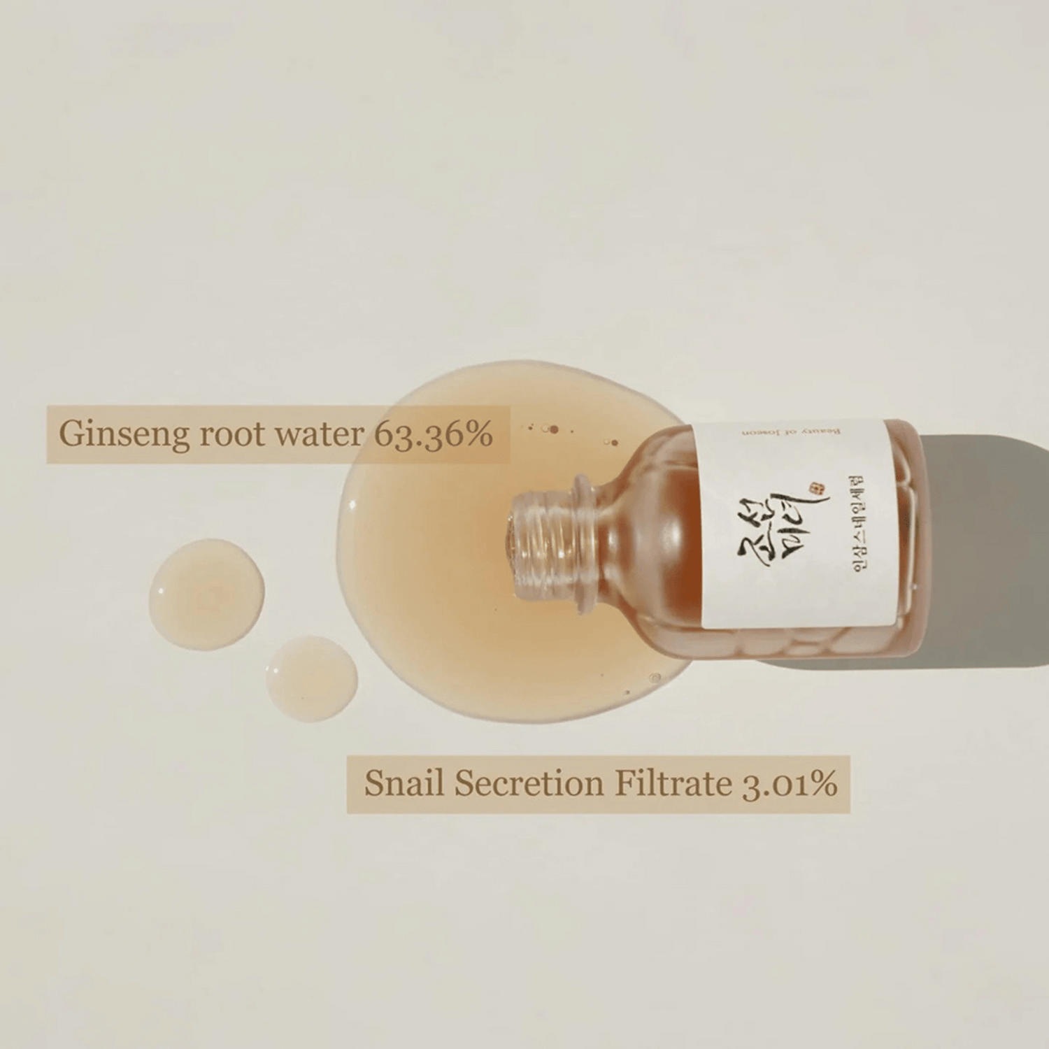 Beauty of Joseon Revive Serum Ginseng + Snail Mucin mit 63,36 % Ginsengwasser und 3,01 % Schneckenschleim – beliebtes K-Beauty Serum